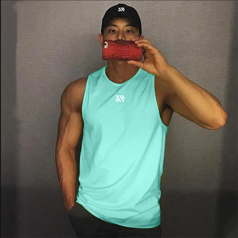 T-shirts Mannen Bodybuilding Tank Tops Gym Workout Fitness Mouwloos Shirt Running Kleding Stringer Singlet Zomer Toevallige Vest