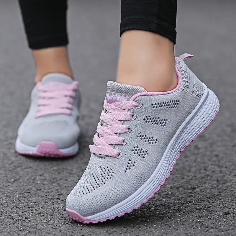 Women Sneakers  Fashion Breathable Walking Mesh Flat Shoes Sneakers Women 2021 Gym Vulcanized Shoes White Female Footwear