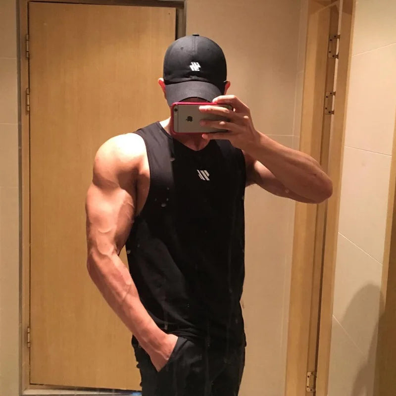 T-shirts Mannen Bodybuilding Tank Tops Gym Workout Fitness Mouwloos Shirt Running Kleding Stringer Singlet Zomer Toevallige Vest