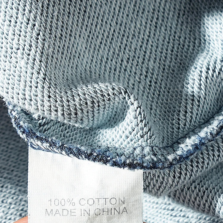 JUMPER American round Neck Sweater Men 's Washed Long-Sleeved Shirt Knitted Sports Pullover