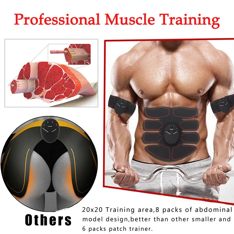 EQP Electric Muscle Stimulator EMS Wireless Buttocks Hip Trainer Abdominal ABS Stimulator Fitness Body Slimming Massager