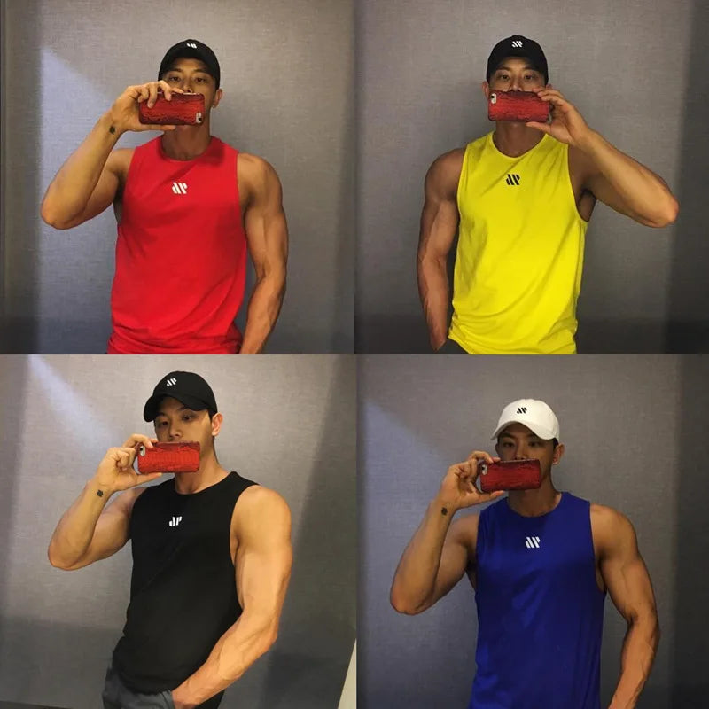 T-shirts Mannen Bodybuilding Tank Tops Gym Workout Fitness Mouwloos Shirt Running Kleding Stringer Singlet Zomer Toevallige Vest