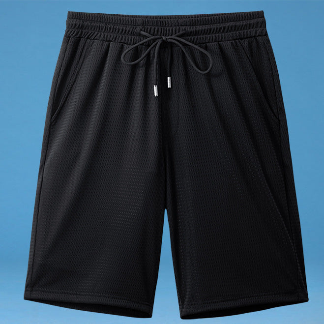 shorts, breathable shorts, quick-drying sweatpants, cool casual high-stretch spot micro-stretch loose mesh pants cross-border