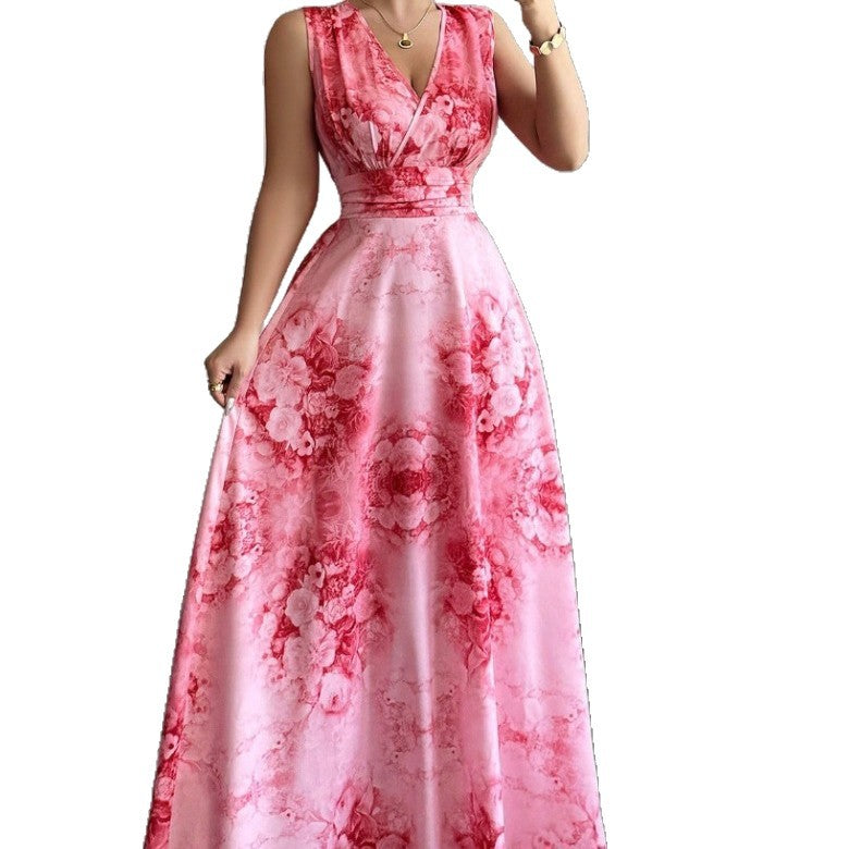 Beach skirt, bohemian long skirt, coat, women's summer 2025 new waist slimming seaside resort dress