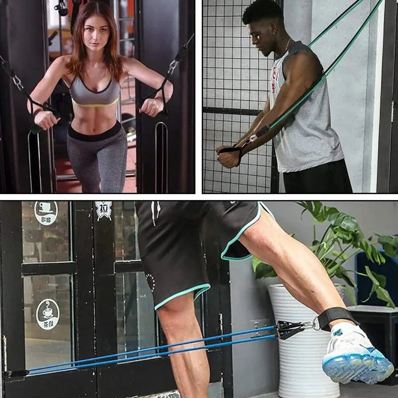 EQP Resistance Bands With Handles, Exercise Bands, Workout Bands With Handles For Men Women, Strength Training Equipment At Home