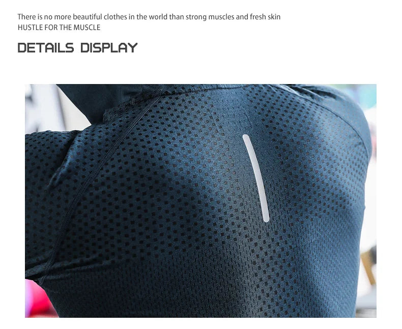 T-shirts Mens Fitness Tracksuit Running Sport Hoodie Gym Joggers Hooded Outdoor Workout Shirts Tops Clothing Muscle Training Sweatshirt