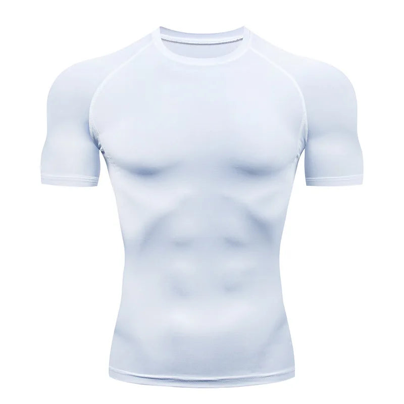 T Shirt Fitness Tight Short Sleeve Tshirt Training Jogging Shirts Gym Sportswear Quick Dry Rashgard