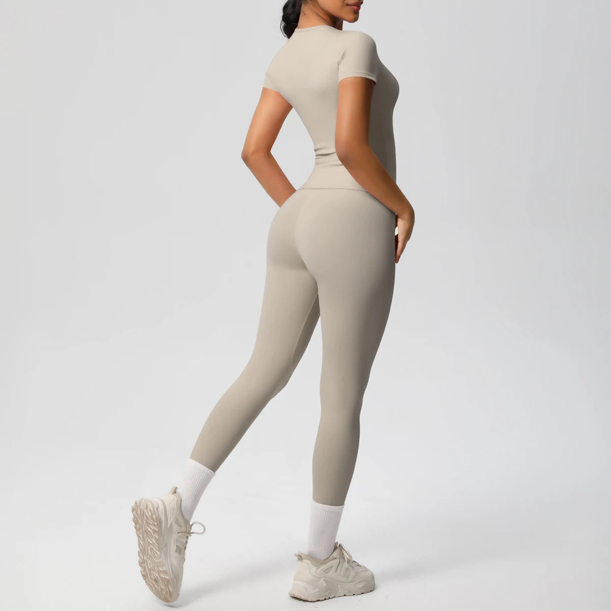 Legging Women 2pcs Patchwork Sport Yoga Suit Gym Sports Crop Tops Sexy Bodycon Crop Tube Top Workout Leggins Booty Bum Leggins