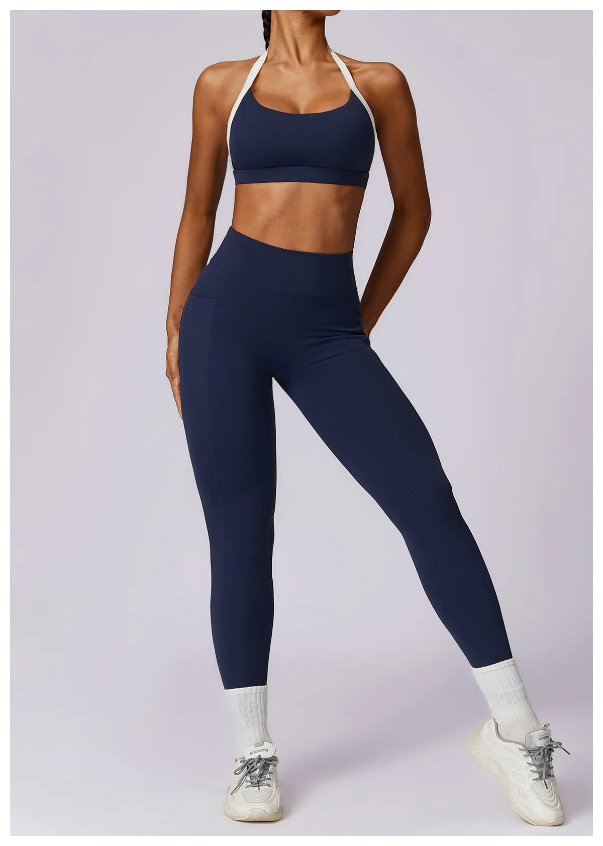 Legging Yoga Set 2PCS Women Sportswear Push Up Workout Clothes Athletic Wear Gym Legging Fitness Bra Crop Top Long Sleeve Sports Suits