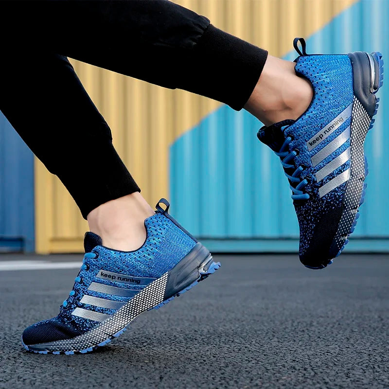 Sneakers New men's and women's flying mesh surface spring summer breathable casual sports shoes flat vulcanized couple running big size48