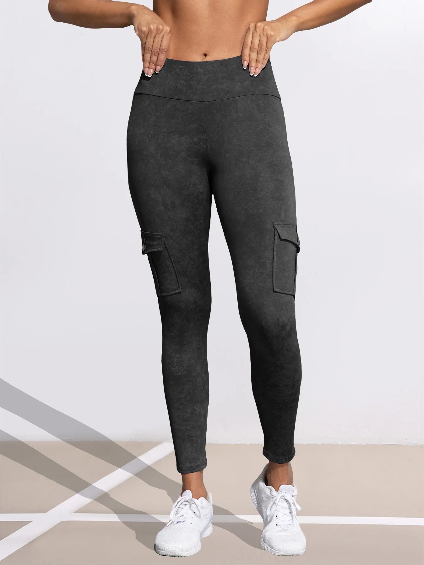 Leggings  1/3 PCS Washed Print Work Pocket Women Leggings Elastic Butt Lifting Fitness Tights 2025 New Athletic Pants Fashion Streetwear