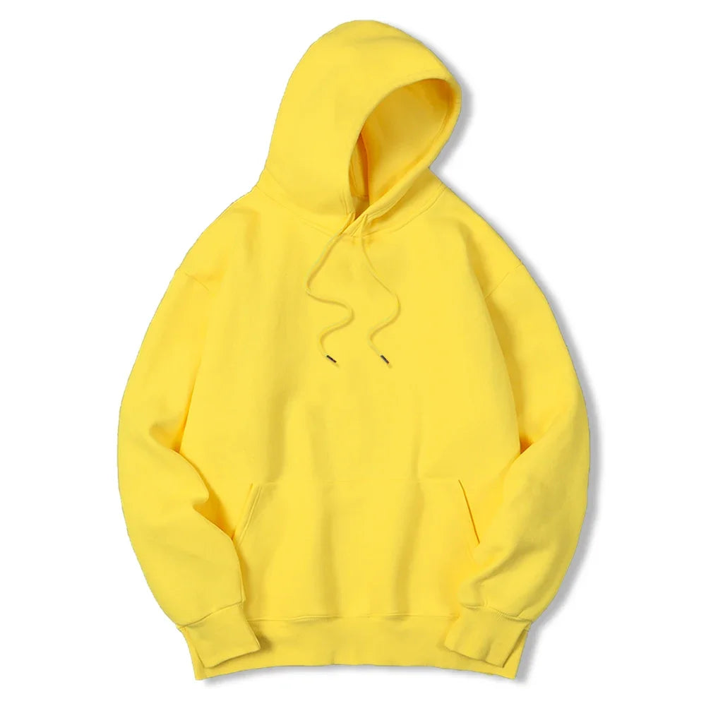 JUMPER Men's Solid Color Hooded Sweaters Men's Warm Wool Sweater Fashionable Street Clothing Loose  Breathable Jersey Brand Hooded