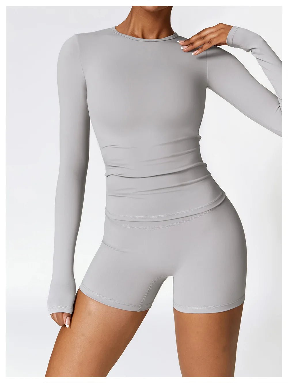 Legging 2PCS Seamless Yoga Set Women Workout Set Sportswear Gym Clothing Fitness Long Sleeve Crop Top High Waist Leggings Sports Suits