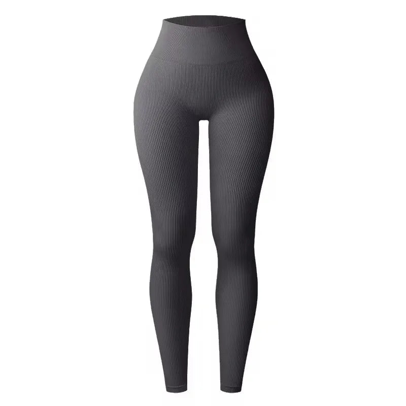 Leggings Women's seamless knitted thread yoga pants high waisted sports leggings hip lifting running training slimming and fashionable