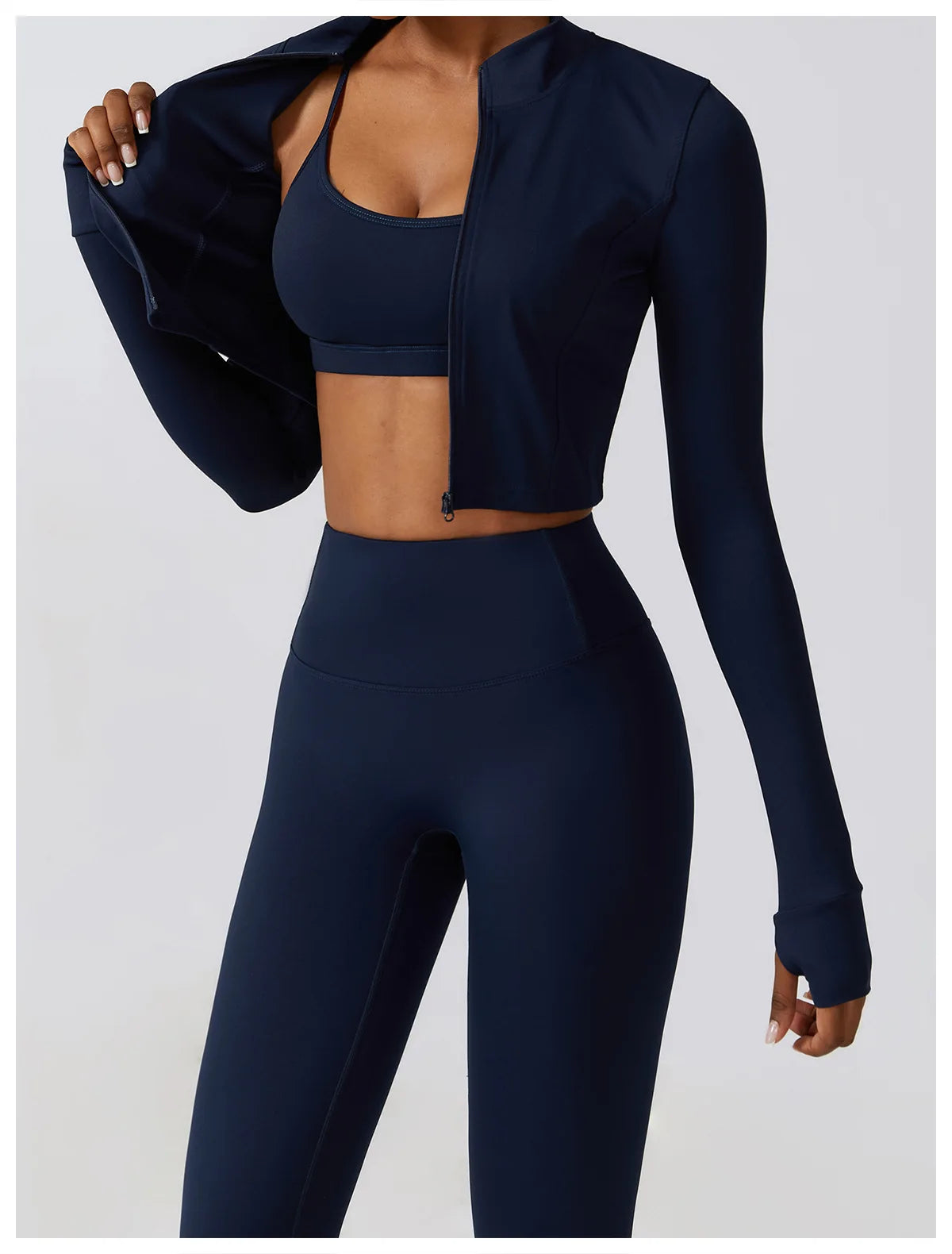Legging Women's Sportswear Yoga Set Workout Clothes Athletic Wear Sports Gym Legging 2/3PCS Fitness Bra Crop Top Long Sleeve Yoga Suit