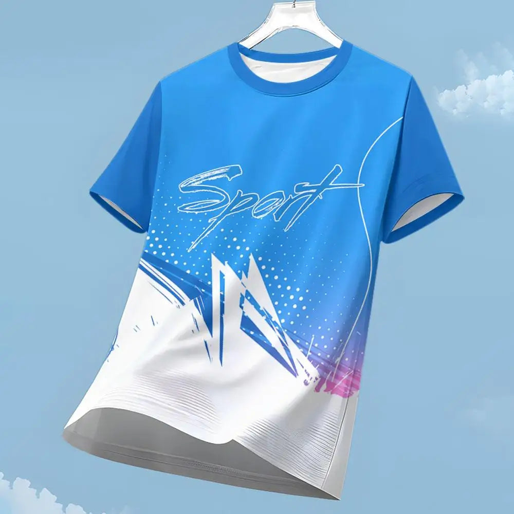 T-shirts Gym Clothing Man Fashion Sport T Shirt Running Sportswear Summer Outdoor Short Sleeve Quick-Dry Breathable Fitness Men's T-Shirt