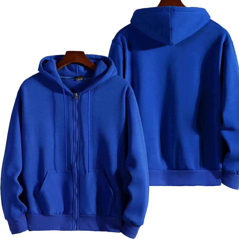 JUMPER New Fashion Zipper Hoodies Women/Men Fashion Long Sleeve Hooded Sweatshirt Casual Autumn Winter Sportwear Solid Clothes