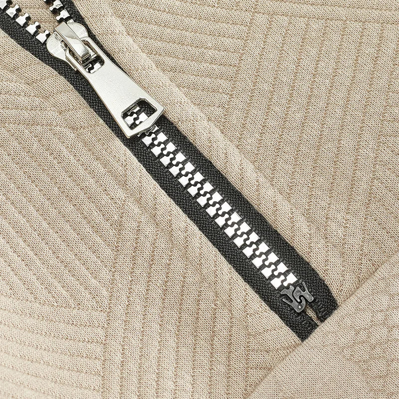 JUMPER Casual stand-up collar zipper pullover loose knitted jacquard autumn and winter long-sleeved sweater men's top