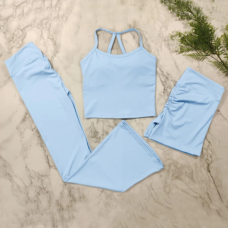 Legging 2 Piece Yoga Clothes Women's Tracksuit Athletic Wear Pilates Fitness Suit Gym Workout Sets Push Up Sports Bra Leggings Suit