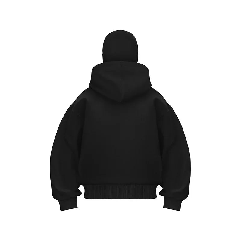 JUMPER Men and women Balaclava Y2K Gothic Harajuku winter new item double hooded sweatshirt men's hooded mask zipper sportswear