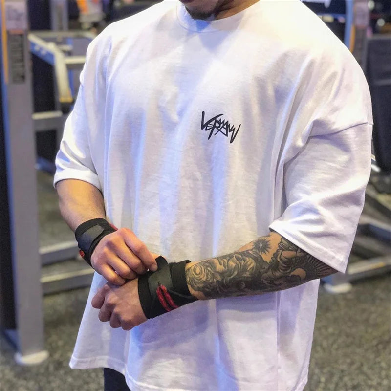 T-shirts Collar  sports  Oversize Cotton Summer Tee Training running shirt Man Streetwear Half Sleeve men T-shirt