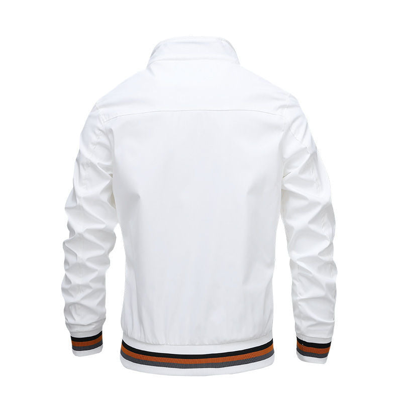 JUMPER Winter Men's Stand Collar Casual Zipper Jacket Outdoor Sports Coat Windbreaker Jacket for Men Waterproof Bomber