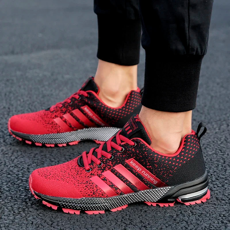Sneakers New men's and women's flying mesh surface spring summer breathable casual sports shoes flat vulcanized couple running big size48