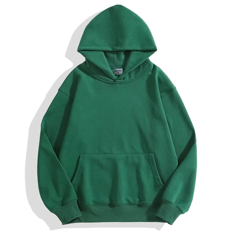 JUMPER Heavy Weight Cotton Plus Velvet Hooded Sweater Men Thickened Tight Polar Fleece Pullover Hoodie Women Sweatshirt