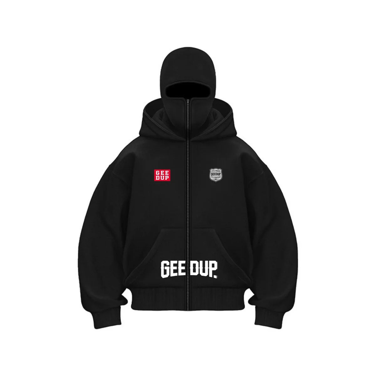 JUMPER Men's Ninja Hooded Loose Y2K Sport Shirt, Street Loose Casual Masked Sweatshirt Windproof Double Hoodie