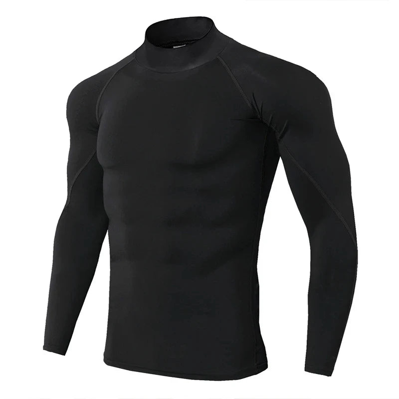 T-shirts Winter Man Compression Shirt Cycling Clothing Warmth Shirt Warm Bottoming Shirt Men Compression T-Shirt Gym Sportswear 2024 New