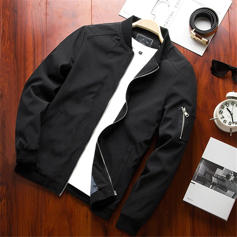JUMPER Men Bomber Jacket Thin Slim Long Sleeve baseball Jackets Mens Windbreaker Zipper Windbreaker Jacket Male Outwear Brand Clothing