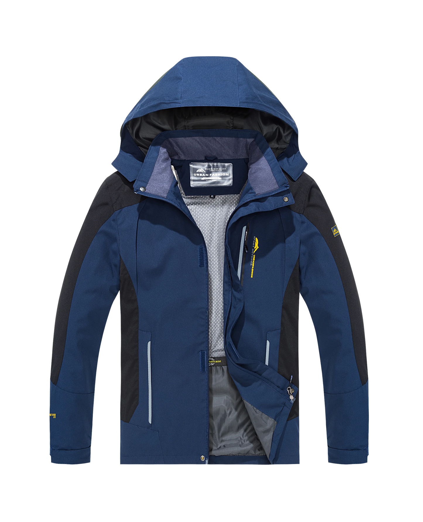 JUMPER Men's Waterproof Hiking Jacket Large Size Windproof Windbreaker Camping Hunting Running Trekking Fishing Coat Men Outdoor