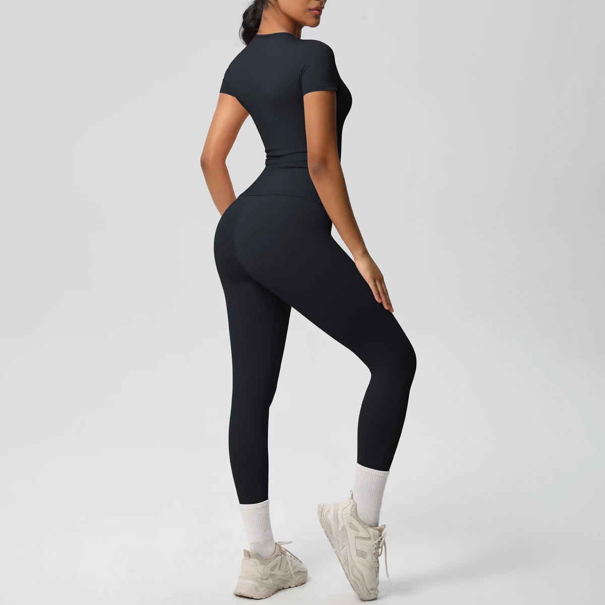 Legging Women 2pcs Patchwork Sport Yoga Suit Gym Sports Crop Tops Sexy Bodycon Crop Tube Top Workout Leggins Booty Bum Leggins