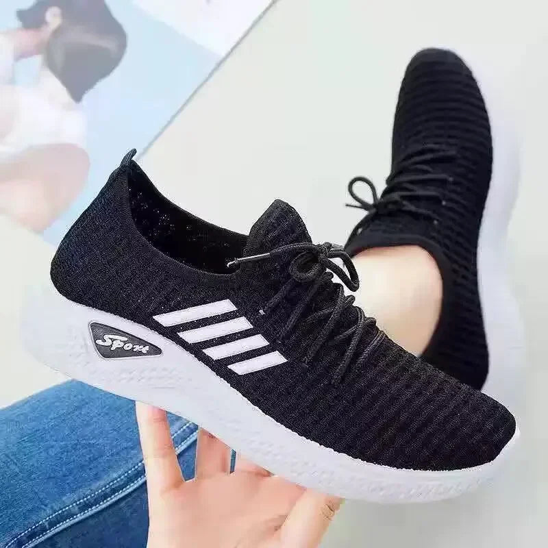 Women Sneakers Mesh Low-Top Running Sneakers with Air Mesh for Spring and Summer Women Flat Shoes