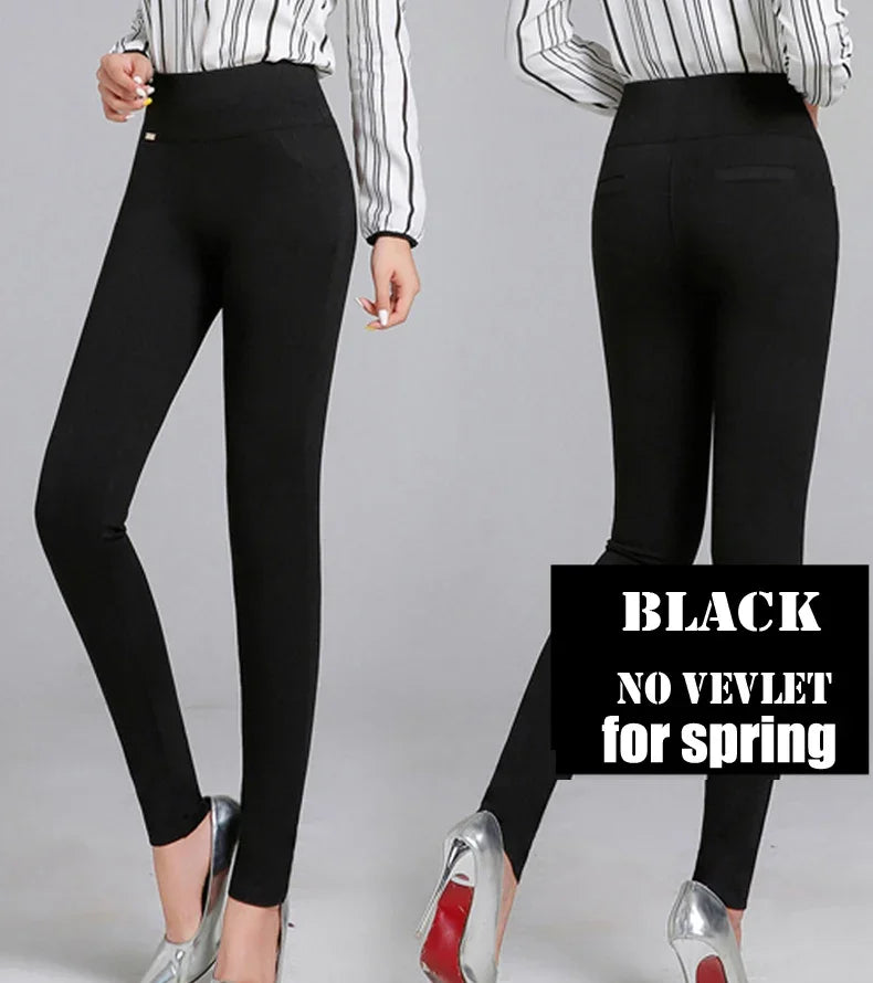 Leggings 6XL Autumn Winter Velvet Leggings for Women High Waist Skinny Legging Long Pants woman Warm Winter Leggings