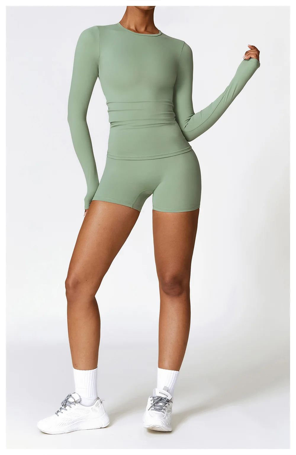 Legging 2PCS Seamless Yoga Set Women Workout Set Sportswear Gym Clothing Fitness Long Sleeve Crop Top High Waist Leggings Sports Suits
