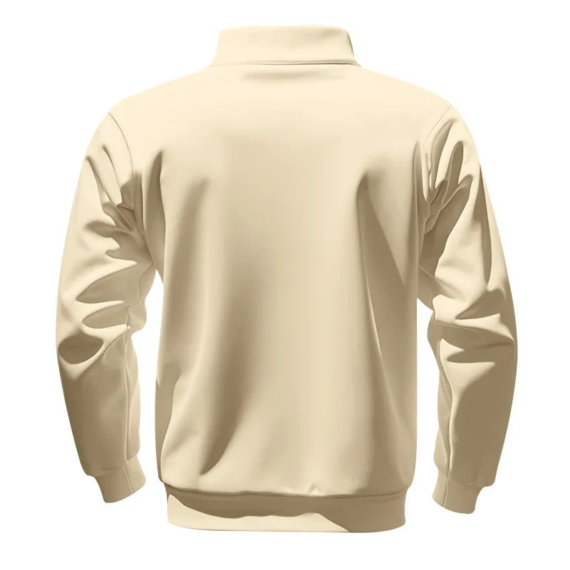 JUMPER fleece long-sleeved men's sweater half zipper loose stand-up collar pullover men's sweater