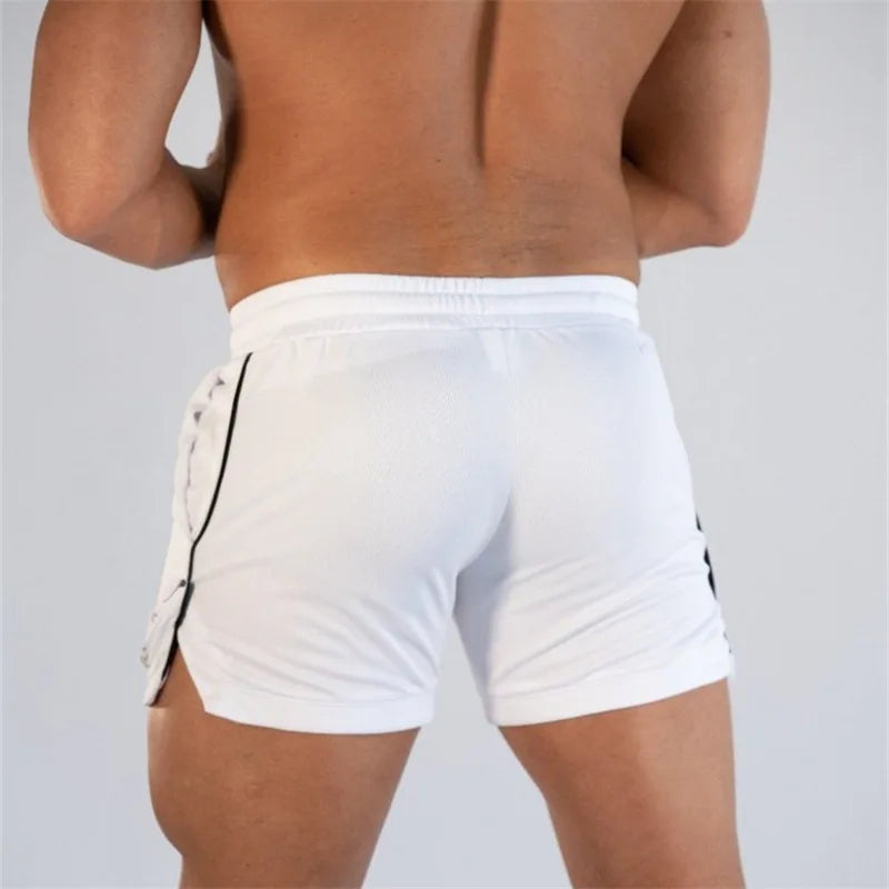 Shorts  men's breathable trend muscle fitness training three point pants running casual sports shorts