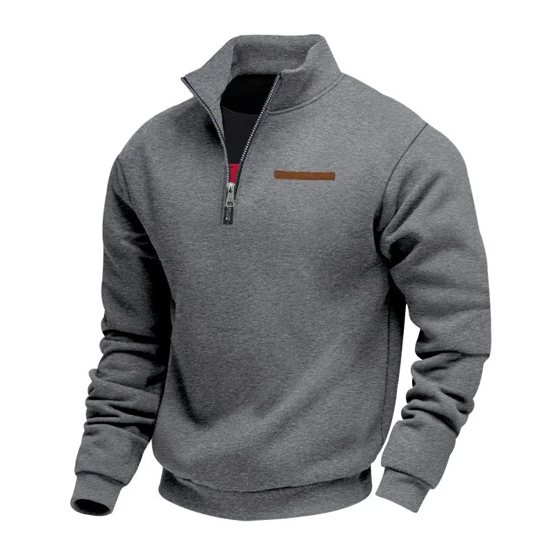 JUMPER fleece long-sleeved men's sweater half zipper loose stand-up collar pullover men's sweater