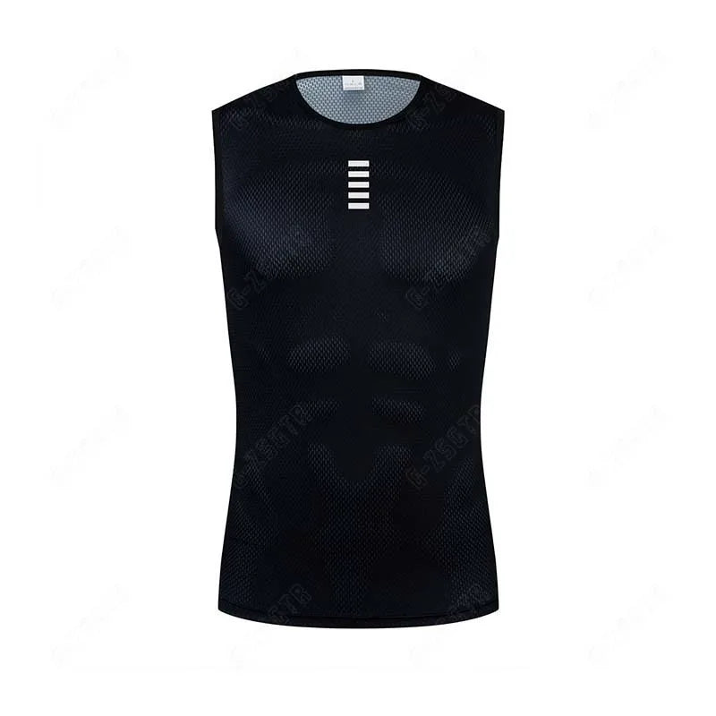 T-shirts Cycling Base Layer Reflective Underwear White Cycling Jersey Sport Vest Men Undershirt Quick Dry Elastici Vest Road Bike Jersey