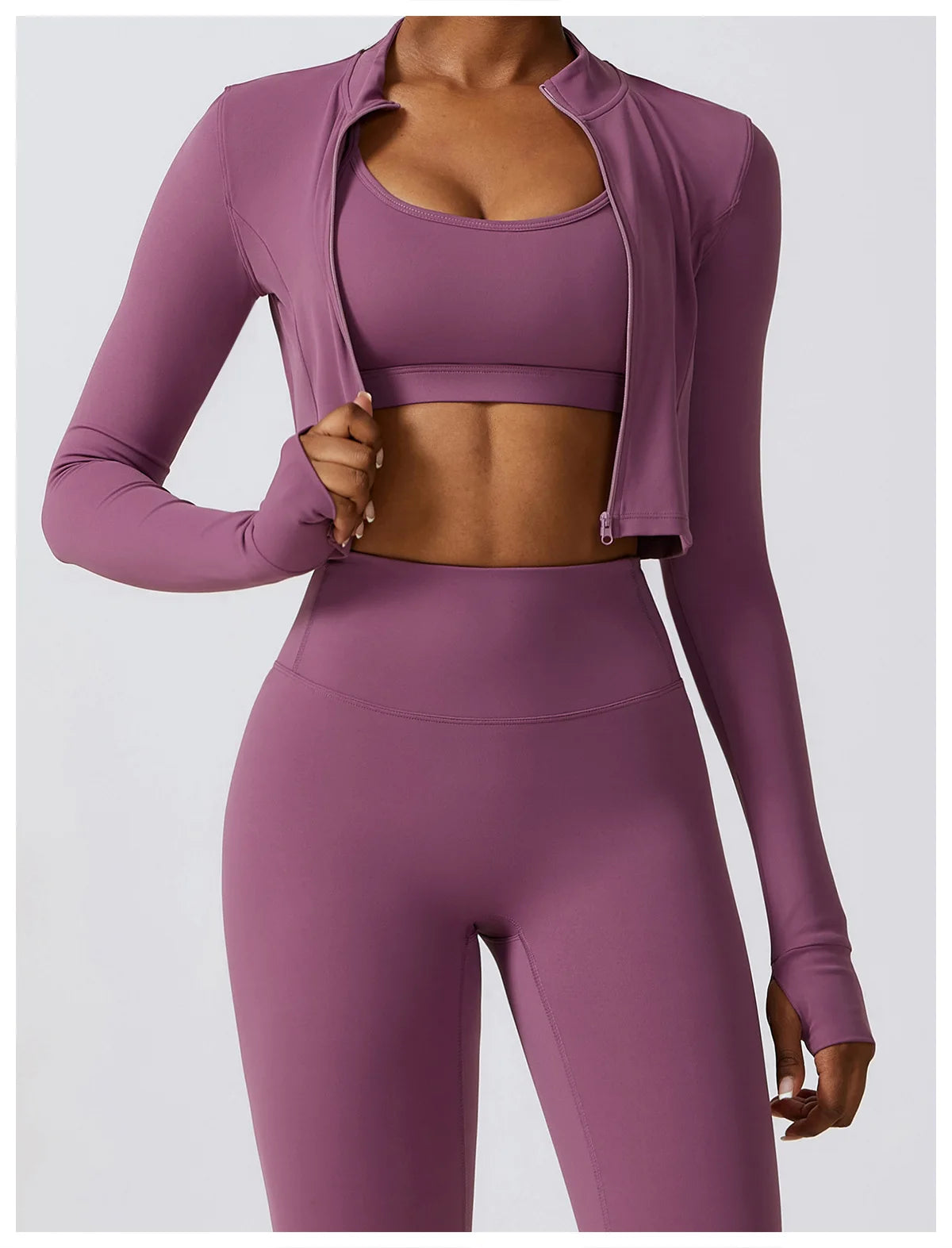 Legging Women's Sportswear Yoga Set Workout Clothes Athletic Wear Sports Gym Legging 2/3PCS Fitness Bra Crop Top Long Sleeve Yoga Suit