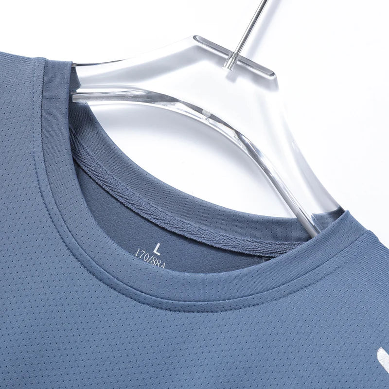 T-shirts Men's Running Quick Drying T-shirts Breathable Hiking Fishing Tees Soft Elasticity Outdoor Sports Short Shirt Summer