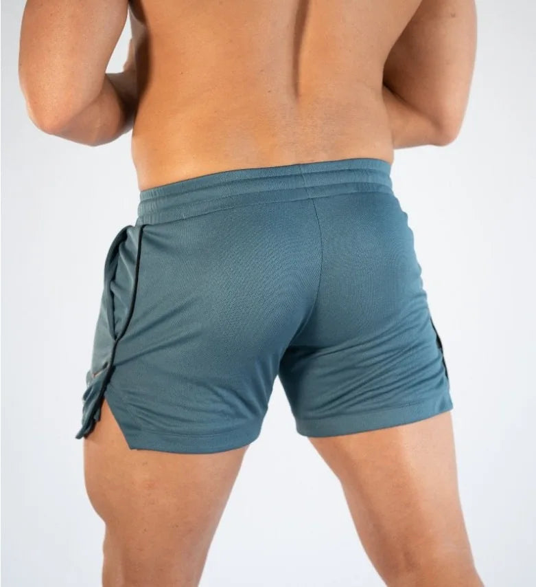 Shorts  men's breathable trend muscle fitness training three point pants running casual sports shorts