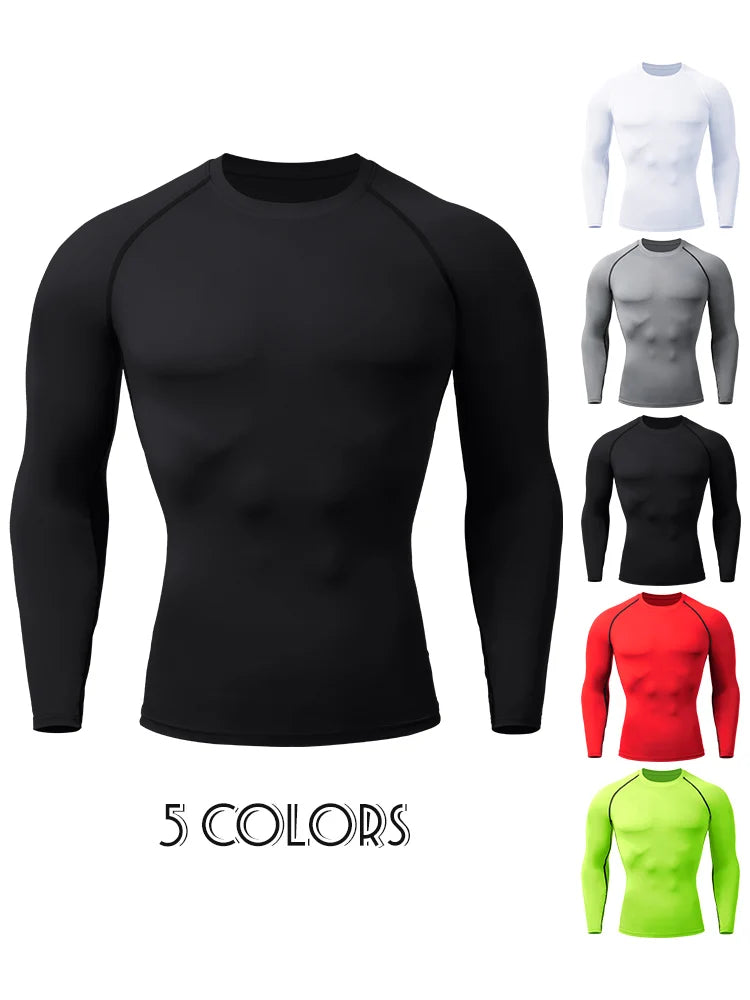 T-shirts Men's Rashguard Quick Dry Gym Fitness Shirts Spring Beach Surfing Athletic Sport Running Workout Tops Tees