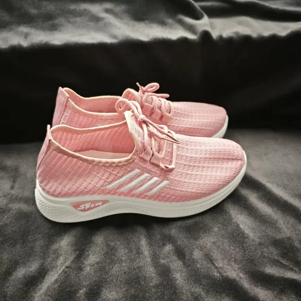 Women Sneakers Mesh Low-Top Running Sneakers with Air Mesh for Spring and Summer Women Flat Shoes