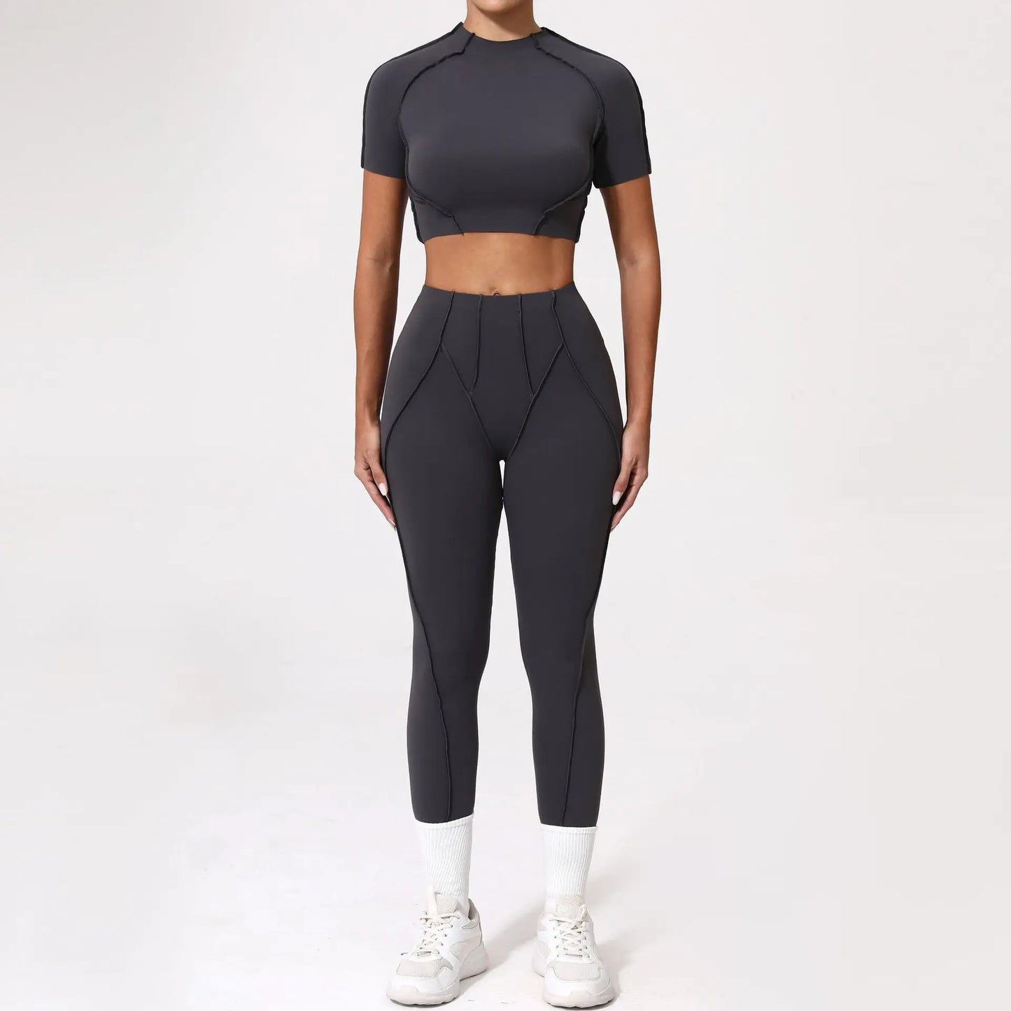 Legging Seamless Yoga Sets Sports Fitness Hip-lifting High Waist Skinny Long-sleeved Suit Running Workout Gym Leggings Sets for Women