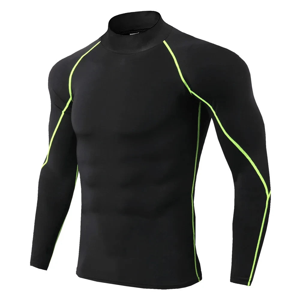 T-shirts Winter Man Compression Shirt Cycling Clothing Warmth Shirt Warm Bottoming Shirt Men Compression T-Shirt Gym Sportswear 2024 New