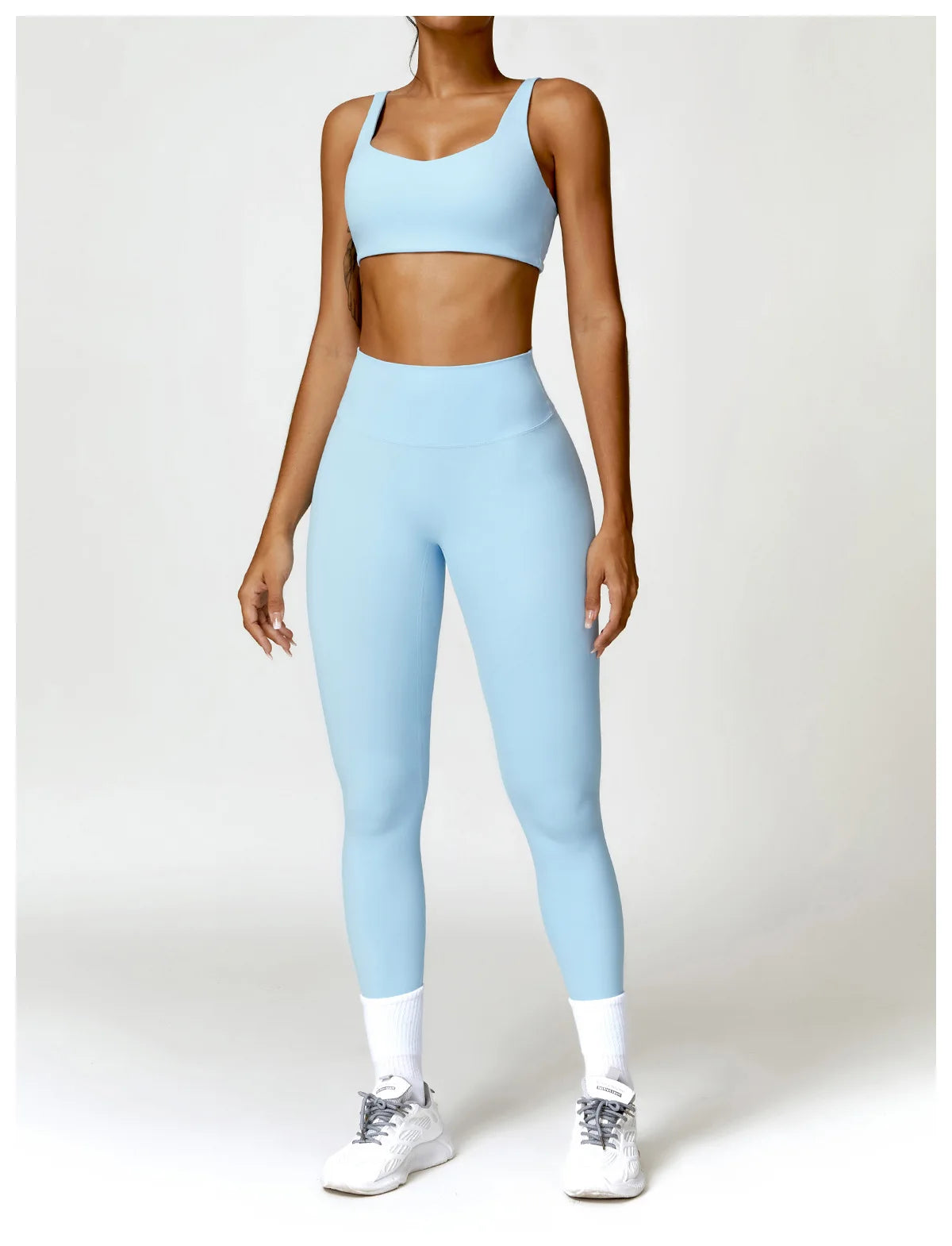 Legging Women Tracksuit Yoga Set 2PCS Sportswear Workout Clothes Athletic Wear Gym Legging Fitness Bra Crop Top Long Sleeve Sports Suits