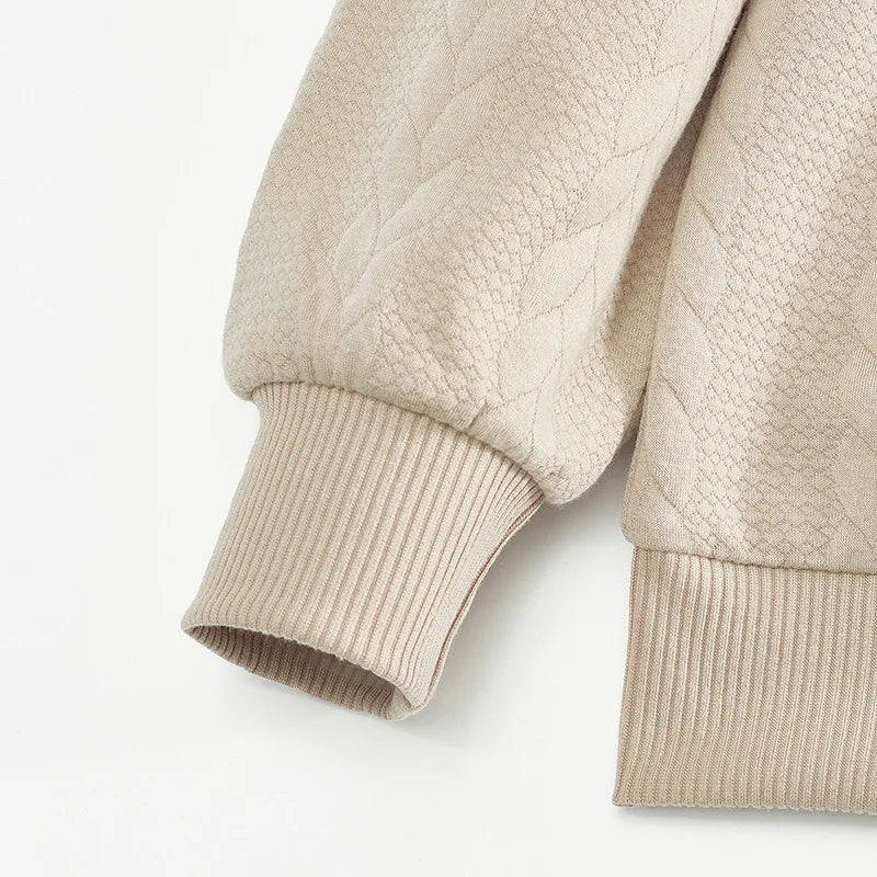 JUMPER Casual stand-up collar zipper pullover loose knitted jacquard autumn and winter long-sleeved sweater men's top