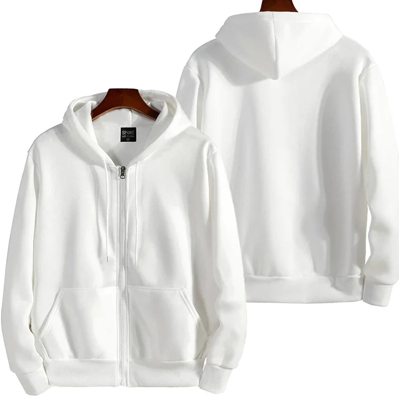 JUMPER Zipper Hoodies Autumn Winter Men's New Long Sleeve Hooded Sweatshirt Fashion Casual Male Outfit Sportwear Loose Fit Clothes